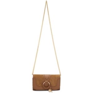 See by Chloe Brown Hana Chain Wallet Brown Suede and Goatskin